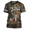Maxcorners Whitetail Deer Hunting Custom Name Camo Shirt, Deer Hunting Clothing, Camouflage Deer Shirts LM2608