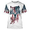 Maxcorners Bow Hunting Archery Deer Skull American flag custom Name Shirts - Patriotic Deer Bowhunting gifts LM2608
