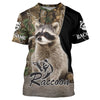 Maxcorners Raccoon Hunting camouflage Custom Name Shirts, Personalized Hunting shirts, hunting gifts LM2608