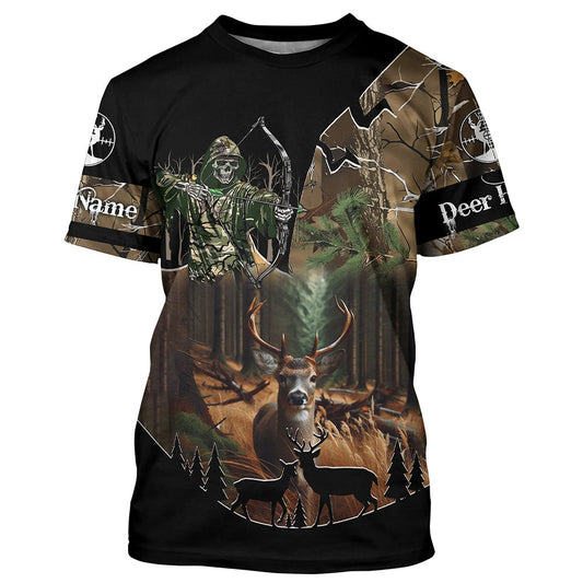 Maxcorners Deer Hunting Gripm Reaper Camouflage Custom Name all over print Shirts, Deer Hunting Gifts Shirt LM2608