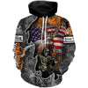 Maxcorners Deer Hunting American Flag Grim Reaper Custom Name Shirt 3D All Over Printed Clothes