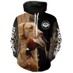 Maxcorners Chesapeake bay Retriever Hunting Dog Custom Name Hoodie Shirt for Hunter | Pheasant
