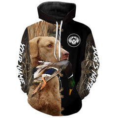 Maxcorners Chesapeake bay Retriever Hunting Dog Custom Name Hoodie Shirt for Hunter | Duck