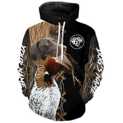 Maxcorners German Shorthaired Pointer Hunting Dog Custom Name Hoodie Shirt for Hunter  | Pheasant