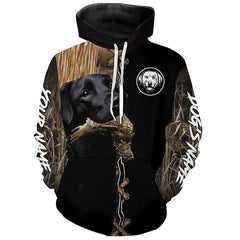 Maxcorners Black Labrador Retriever Hunting Dog Custom Name Hoodie Shirt for Hunter  | Grouse