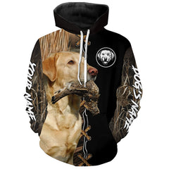 Maxcorners Yellow Labrador Retriever Hunting Dog Custom Name Hoodie Shirt for Hunter  | Grouse