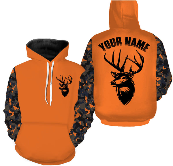 Maxcorners Deer hunting Custom Name Full Printing Orange Shirts, Personalized hunting Shirt for Men, Women LM2608