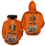 Maxcorners Deer Hunting Orange Hoodie, Long Sleeve Shirt Custom Name, Team Name Gilf For Hunter LM0409