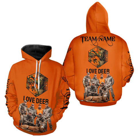 Maxcorners Deer Hunting Orange Hoodie, Long Sleeve Shirt Custom Name, Team Name Gilf For Hunter LM0409