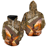 Maxcorners Mallard Duck Hunting Shirt Camo Custom Name Hunting Clothes For Hunters Best Gift LM1109