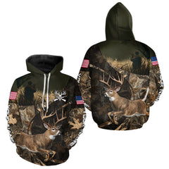 Maxcorners Whitetail Deer Hunting Shirt, Best Gifts for Deer Hunters, Hunting Hoodie For Men LM1112