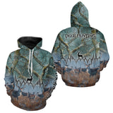 Maxcorners Deer Hunting Shirts Deerholic Hunter Silhouette – Green Camo Big Game Rifle for Men LM0409