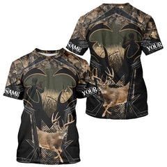 Maxcorners Deer Hunting Shirt 3D All-Over Print Deer with Camo Forest, Gift for Deer Hunters Men LM1112