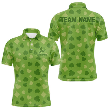 Maxcorners Personalized Poker Green Mens Golf Polo Shirt, Funny Golf Top For Family Team Shirt