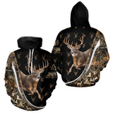 Maxcorners Best Deer Hunting Shirt Black Camo 3D Custom Name, Season Deer Hunting, Whitetail Deer Shirt LM1809