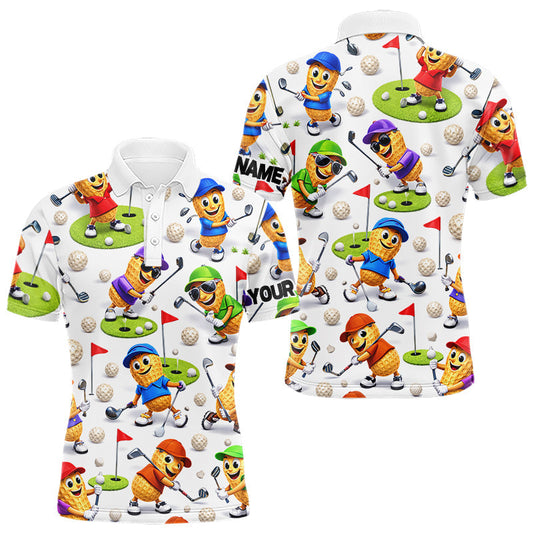 Maxcorners Peanut Golf Polo Shirt For Men, Funny Peanut Golf Shirt Cool Golf Apparel LM1903