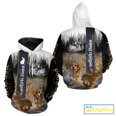 Maxcorners Beagle Rabbit Hunting 3D Camouflage Shirt – All Over Printed Design, Ideal Gift for Hunters LM2711