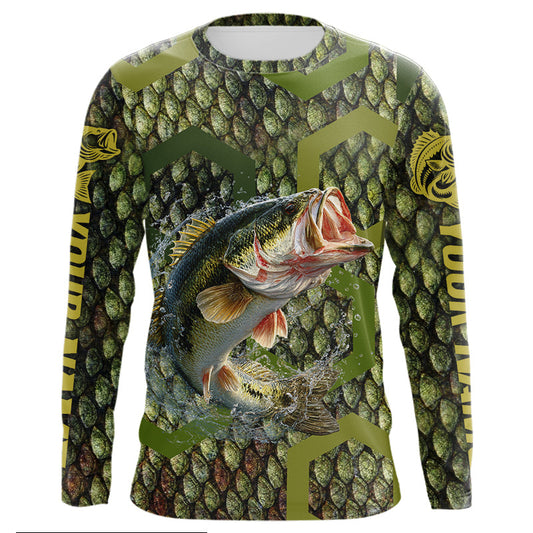 Maxcorners Custom Largemouth Bass Fishing Shirt, Largemouth Bass Fishing Jerseys LM0201