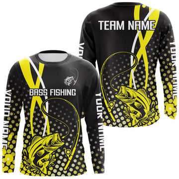 Maxcorners Personalized Bass Fishing Jersey,Bass Fishing Long Sleeve Fishing Tournament Shirts LM0201