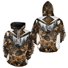 Maxcorners Whitetail Deer Hunting Custom Name Camo Shirt, Deer Hunting Shirt LM0412