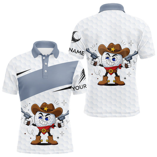 Maxcorners Funny Mens Golf Polo Shirts Custom Cowboy Golf Ball Golf Outfits