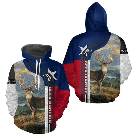 Maxcorners Deer Hunting Shirt with Texas Flag, Personalized Gift for Hunters LM0409