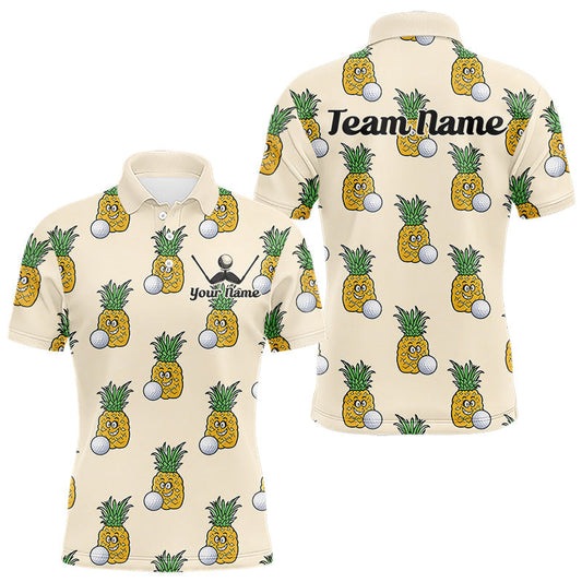 Maxcorners Personalized Funny Pineapple Pattern Mens Golf Polo Shirts Best Golf Gifts For Family Team