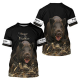 Maxcorners Boar Hunting Black Grown Camo 3D Shirt For Hunting Season Hunting Clothes For Hunters LM1109