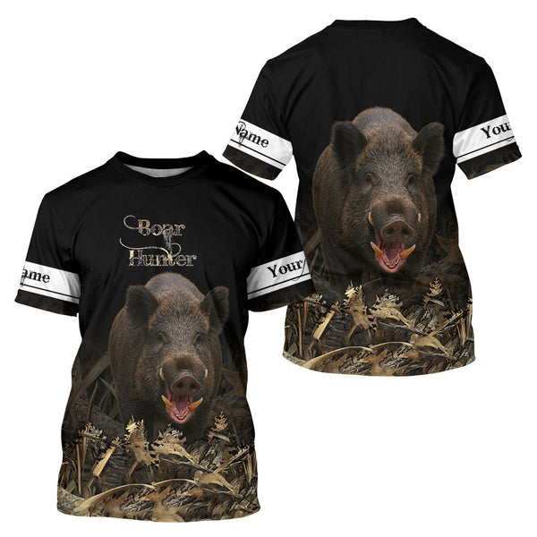 Maxcorners Boar Hunting Black Grown Camo 3D Shirt For Hunting Season Hunting Clothes For Hunters LM1109