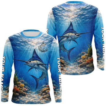 Maxcorners Personalized Offshore Fishing Jerseys, Marlin Fishing Shirts Long Sleeve For Men LM2704