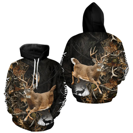 Maxcorners Customized Name Whitetail Deer Hunting Jump Shirt, Gift for Hunters LM1812