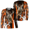 Maxcorners Orange Bow hunting Deer Camouflage Personalized Hunting Shirt, Hoodie Hunting Shirt For Men