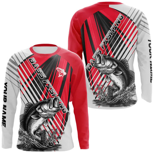 Maxcorners Largemouth Bass Fishing Customize Name All Over Printed Shirts Personalized Fishing Gift LM0201