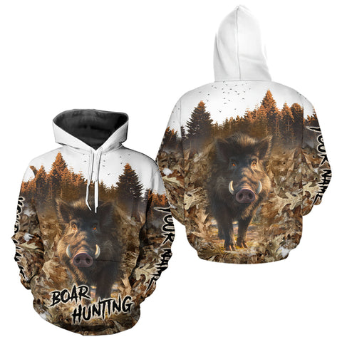 Maxcorners Beautiful Wild Boar Hunting Camouflage Custom Name Shirts for Hunter Gift For Hunter  LM0409