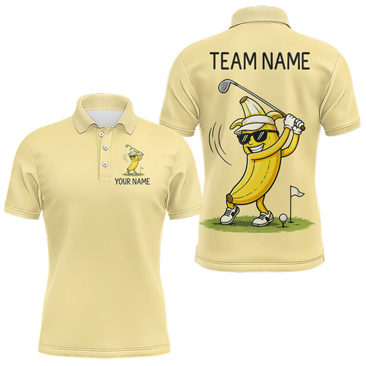 Maxcorners Funny Banana Mens Golf Polo Shirt, Custom Golf Polo For Men, Golf Apparel Gift For Golf Lovers LM1005