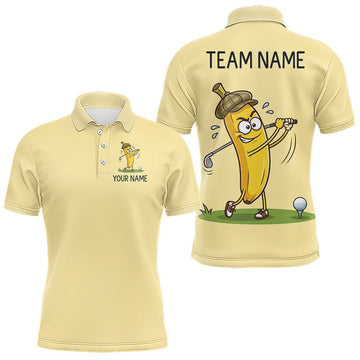 Maxcorners Funny Banana Mens Golf Polo Shirt, Custom Golf Polo For Men, Golf Jersey For Golf Lovers LM1005