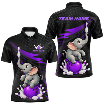 Maxcorners Custom Bowling League Shirt, Team Bowling Jersey With Custom Name For Men|Purple LM2607