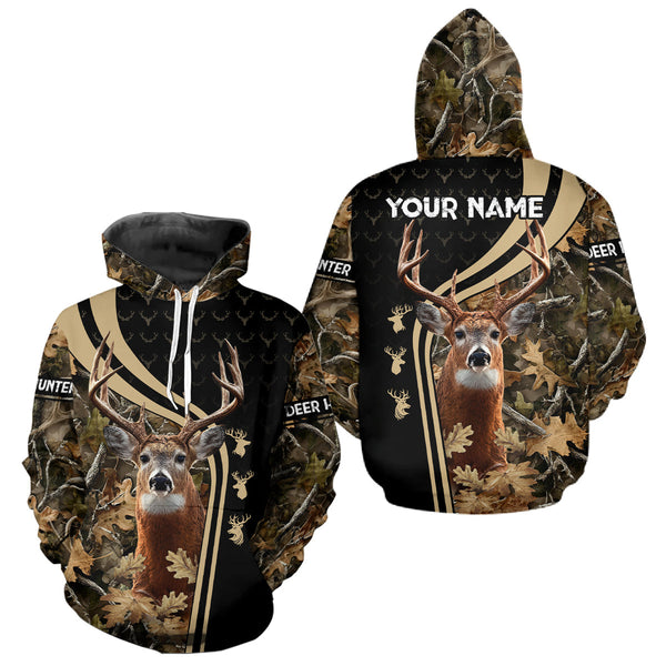 Maxcorners Wild Boar Hunting Gray Black Orange Camo 3D All Over Printed Shirts Custom Name Hunting Gift LM0409