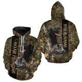 Maxcorners Wild Boar Hunting Shirt Forest Camo With Dog Custom Name Hunting Clothes Gifts for Hunter LM1109