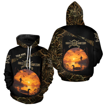 Maxcorners Personalized Duck Hunting 3D All Over Printed Camo with Custom Name Outdoor Gift for Hunters LM1109
