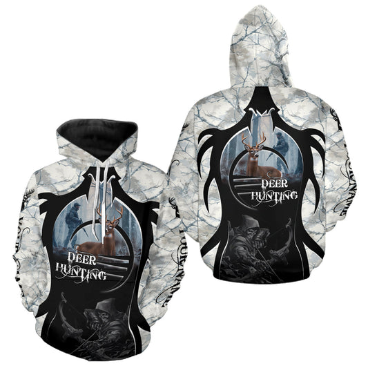 Maxcorners Best Buck Deer Hunting Clothes Winter Camo Grim Reaper Design Custom Name For Hunters LM2608