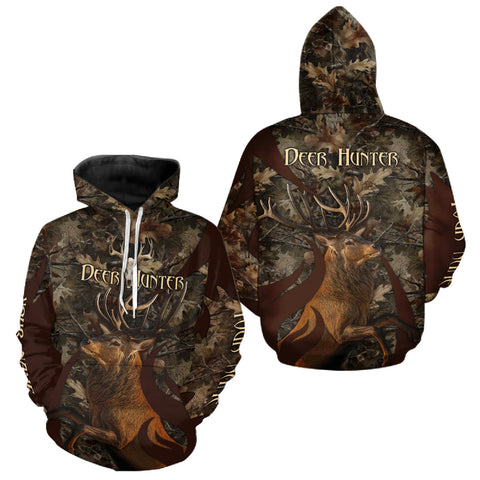 Maxcorners Personalized Red Deer Hunting Camo Full Printing Shirts Deer Hunting Gift for Hunters LM1809