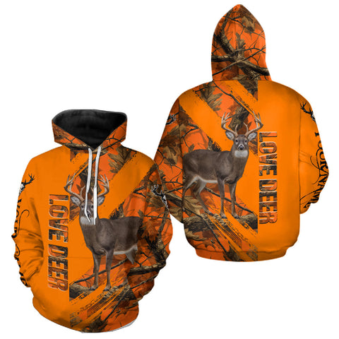 Maxcorners Deer Hunting 3D Orange Camo Shirt Custom Name Perfect Gift for Hunters LM0409