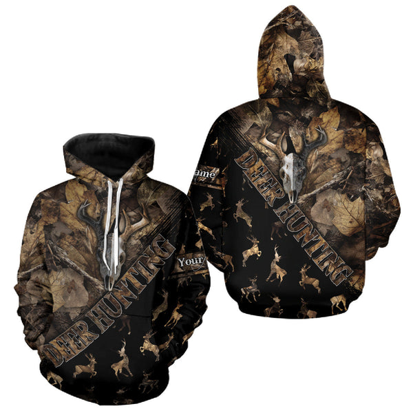 Maxcorners Deer Hunting Custom Name Camo Shirt, Hunting Gift For Men, Camouflage Deer Shirts LM0409