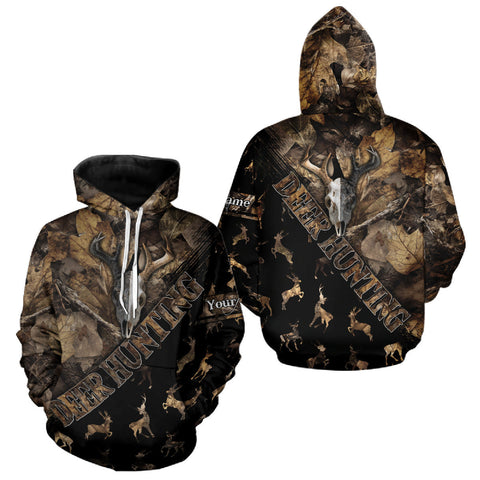 Maxcorners Deer Hunting Custom Name Camo Shirt, Hunting Gift For Men, Camouflage Deer Shirts LM0409