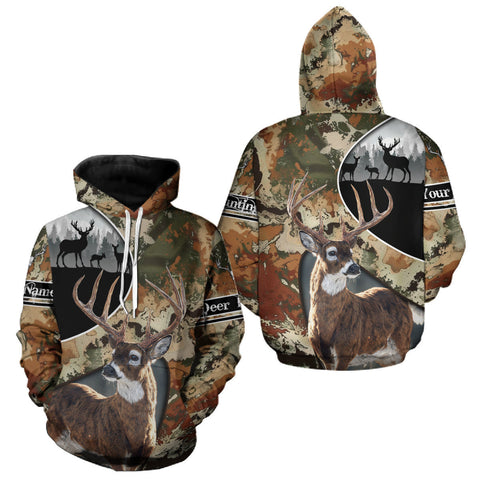 Maxcorners Whitetail Deer Hunting Shirt With Camouflage, Deer Hunter Custom Name, Hunting Gift LM1109