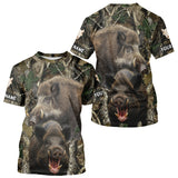 Maxcorners Camouflage Hunting Animals Wild Boar 3D All Over Printed Shirt – Custom Name & Hunting Gift  LM1109