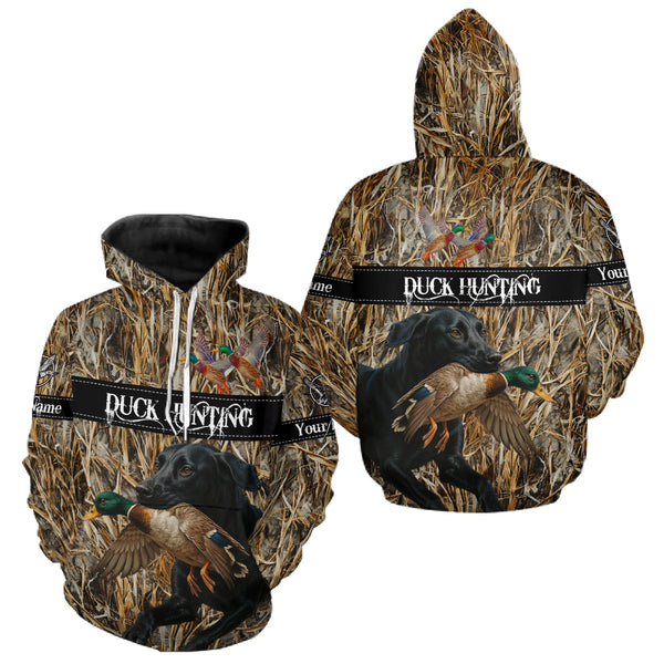 Maxcorners Duck Hunting Shirts With Black Labrador Retriever Dog Shirts Personalized Hunting Clothes LM1109