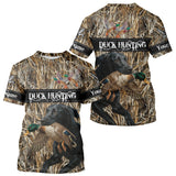 Maxcorners Duck Hunting Shirts With Black Labrador Retriever Dog Shirts Personalized Hunting Clothes LM1109
