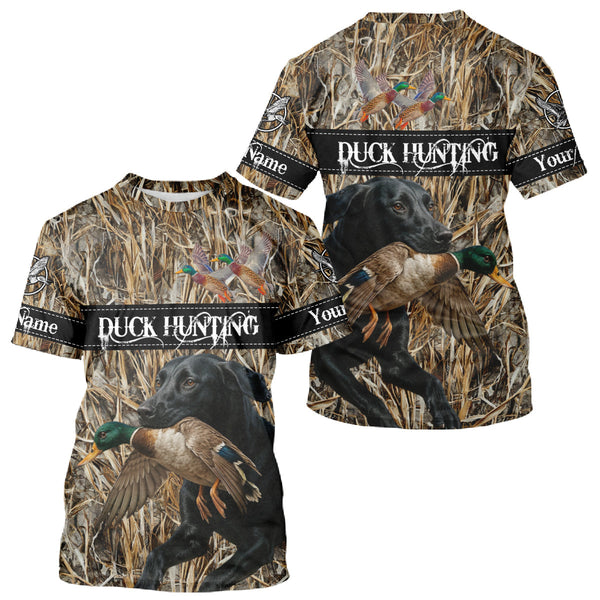 Maxcorners Duck Hunting Shirts With Black Labrador Retriever Dog Shirts Personalized Hunting Clothes LM1109